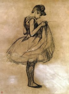 Dansçı mayosunu ayarlıyor by Henri de Toulouse Lautrec