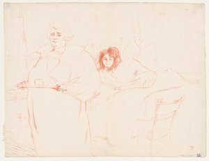 Elles: Tepsi Taşıyan Kadın, Mme. Baron ve Mlle. Popo, 1896. by Henri de Toulouse Lautrec