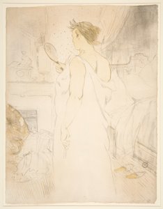 kadın mı? glace, la glace? main (El Aynalı Kadın), Elles serisinden by Henri de Toulouse-Lautrec