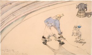 Sirkte - Hayvan terbiyecisi olarak palyaço Footit by Henri de Toulouse Lautrec