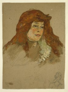 Madam Lili Grenier (rekto); Kilise ile Peyzaj (verso) by Henri de Toulouse Lautrec