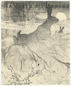 Manzarada tavşanlar ile şarkı La Valse des Lapins ile müzik sayfası için kapak La Valse des lapins (nesne üzerindeki başlık) by Henri de Toulouse Lautrec