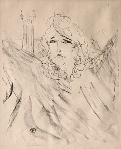 Aktör ve Aktris Portreleri: On Üç Taş Baskı: Sarah Bernhardt, 1898. by Henri de Toulouse Lautrec