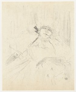 Portret van Yvette Guilbert koltukta op toneel Yvette Guilbert (eski şarkı) Yvette Guilbert: İngiliz dizisi (dizi adı) by Henri de Toulouse Lautrec