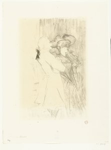 La Chanson de Fortunio Lender et Aguez operetinde şarkıcı Marcelle Lender ve şarkıcı Numa Aguez'in portresi by Henri de Toulouse Lautrec