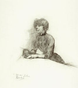 Oturan kadın, 1887 dolayları by Henri de Toulouse Lautrec
