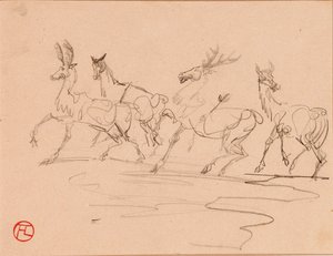 Geyikler ve Hinds by Henri de Toulouse Lautrec