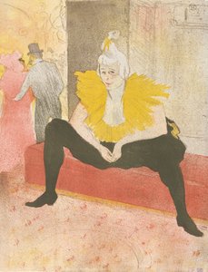Elles serisinden Oturan Palyaço Matmazel Cha-u-ka-o, 1896., 1896. by Henri de Toulouse Lautrec
