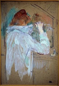 Karton üzerine Kadın Curling Tablosu Henri de Toulouse Lautrec (1864-1901) 1891 Sun. 0.54x0.36 m Toulouse, Güzel Sanatlar Müzesi by Henri de Toulouse Lautrec