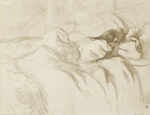 Yatan Kadın - Uyanma, 1896 by Henri de Toulouse Lautrec