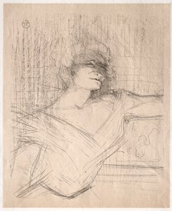 Yvette Guilbert: Tutkalda, 1898. by Henri de Toulouse Lautrec