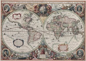 Tüm dünyanın yeni bir haritası by Henricus Hondius II