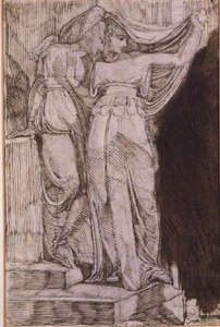 Basamaklarda Duran İki Kadın Figürü, Roma, Mayıs 1787 by Johann Heinrich Füssli