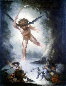 Robin Goodfellow (Puck) (Bir Yaz Gecesi Rüyası) - Fussli (Fuseli), Johann Heinrich (1741-1825) tarafından