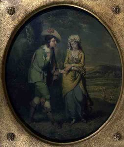 Kur yapma (tuval üzerine yağlı boya) by Henry (attr) Walton