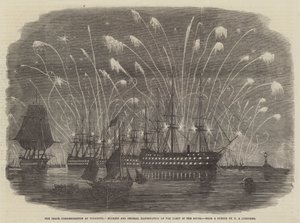 Plymouth'ta Barışı Anma, Roketler ve Seste Filonun Genel Aydınlatması by Henry A. Luscombe