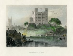 Rochester Kalesi, Kent, 19. yüzyılın ortalarında.