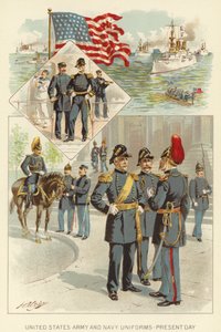 Amerika Birleşik Devletleri Ordusu ve Deniz Kuvvetleri Üniformaları, Günümüz (renkli taş) by Henry Alexander (after) Ogden
