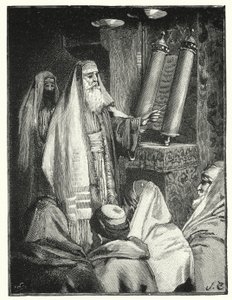 Kanun tomarını okuyan bir haham (lito)