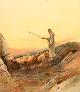 Koyunlarını sayan bir çoban by Henry Andrew Harper