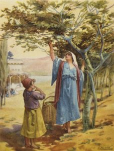 İncir toplama (renkli lito) by Henry Andrew Harper