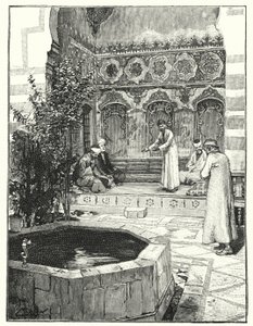 Misafirleri bir levanda kabul etmek, Şam (litho) by Henry Andrew Harper