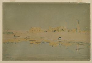 Luksor Harabeleri (kağıt üzerinde wc) by Henry Bacon