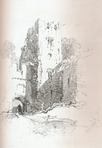 Paisley yakınlarındaki Crookston Kalesi, 1840