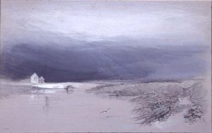 Nehir ve Köprü ile Manzara: Yağmur geliyor by Henry Bright