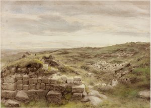 Housesteads, c.1848 (kağıt üzerine kurşun kalem ve sulu boya)