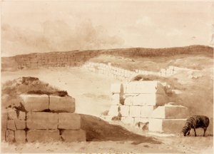 South Gateway, Cawfields (kağıda kurşun kalem ve sulu boya (kart üzerine yapıştırılmıştır)) by Henry Burdon Richardson