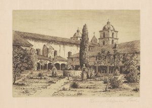 Bahçe, Mission Santa Barbara, 1888. by Henry Chapman Ford