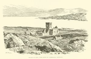 Iona Adası, Katedral kalıntıları ile İskoçya (gravür)