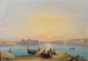 Gün batımında Valetta Limanı