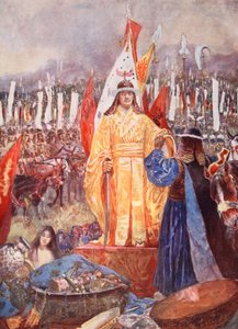Büyük Mareşal, Savaş Alanında İmparator İlan Edildi, 'Hutchinsons Ulusların Tarihi'nden bir örnek, c.1920 by Henry Charles Seppings Wright