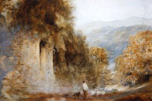 Romantik Manzara, c.1849 (kağıt üzerine suluboya)