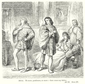 Veronalı İki Centilmen (gravür) by Henry Courtney (after) Selous