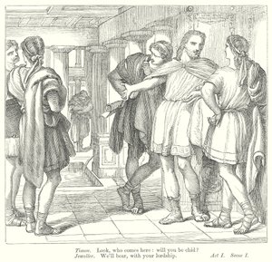 Atinalı Timon (gravür) by Henry Courtney (after) Selous