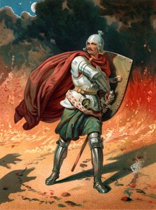 "Unvan hacı Christian, Apollyon, Yok Edici, Dipsiz Çukur Meleği ile savaşıyor" by Henry Courtney Selous
