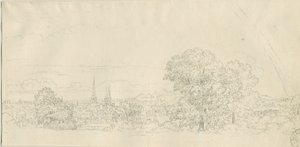 Lichfield - Uzaktan görünüm: kalem çizimi, nd [1788-1855] (çizim) by Henry Curzon Allport