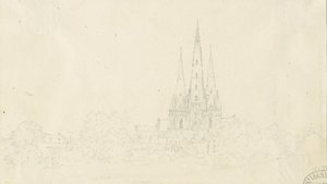 Lichfield Katedrali - Doğu Görünümü: karakalem, nd [?19th Century]