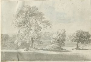 Shenstone - Little Aston Hall: kalem ve yıkama çizimi, nd [1788-1855] (çizim)