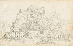 Yoxall - Eski Çiftlik Evi: karakalem, nd [c 1815]