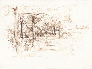 Ağaçlıklı Şeritli Peyzaj by Henry Eddowes Keene