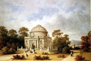 Hamilton Mozolesi için Bir Tasarım (suluboya) by Henry Edmund Goodridge