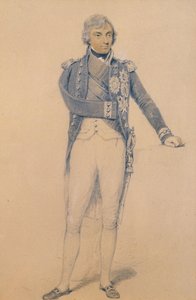Horatio Nelson (1758-1805) (kağıt üzerine kurşun kalem, mürekkep ve guaj boya) by Henry Edridge