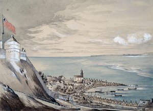 Mackinaw Kalesi ve köyü, Kızılderili kampı, Eylül 1842 (kağıt üzerinde wc)