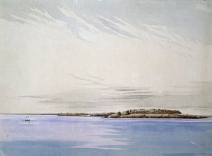 Eski Mackinaw, Fransız Kalesi ile, 1842 (kağıt üzerinde wc)