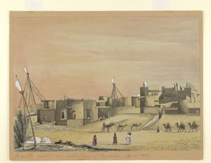 Yerli Kurachee Kasabasının bir parçası (Karaçi), Nisan 1851 (kağıt üzerine suluboya)