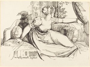 Pencerenin Yanında Oturan Kadın by Johann Heinrich Füssli